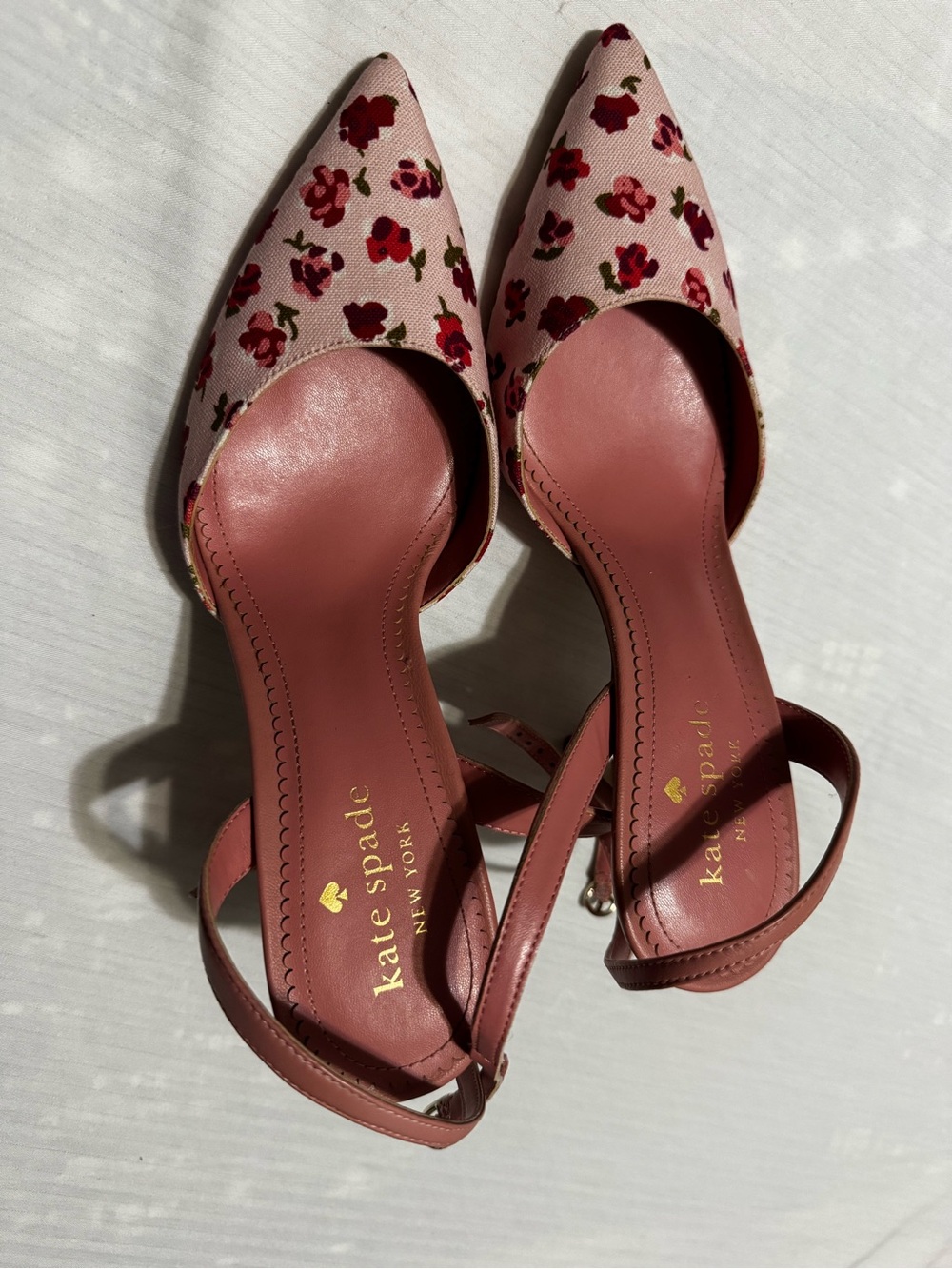kate spade Pink Floral Pointed Toe Slingback Flats